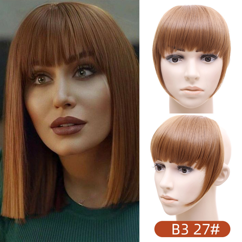 Перука с права челка, с едно парче дизайн, с странични коси, влакна с висока топлинна устойчивост, модел Gs-b3