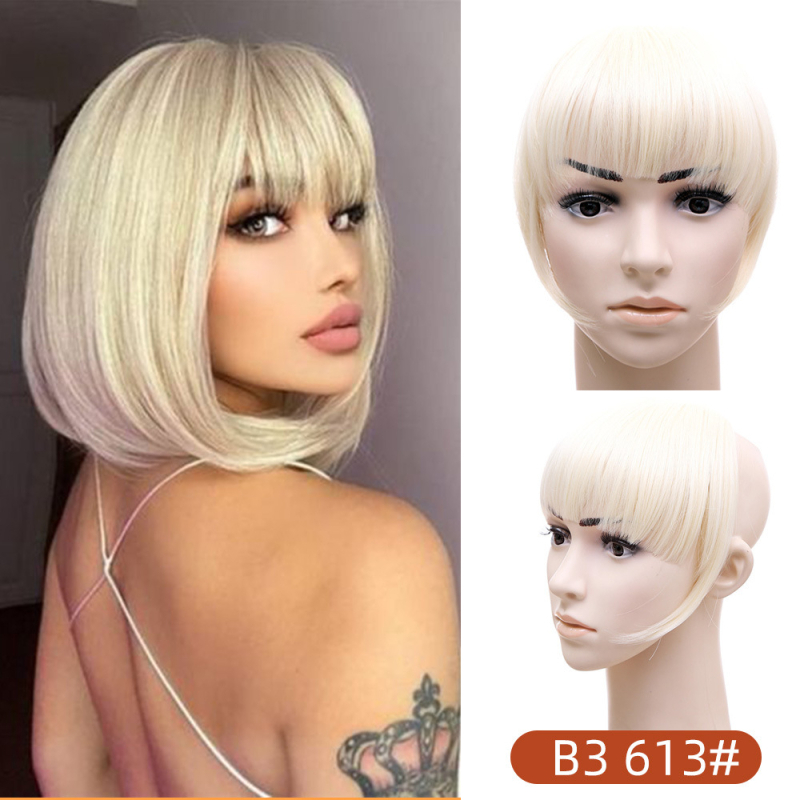 Перука с права челка, с едно парче дизайн, с странични коси, влакна с висока топлинна устойчивост, модел Gs-b3