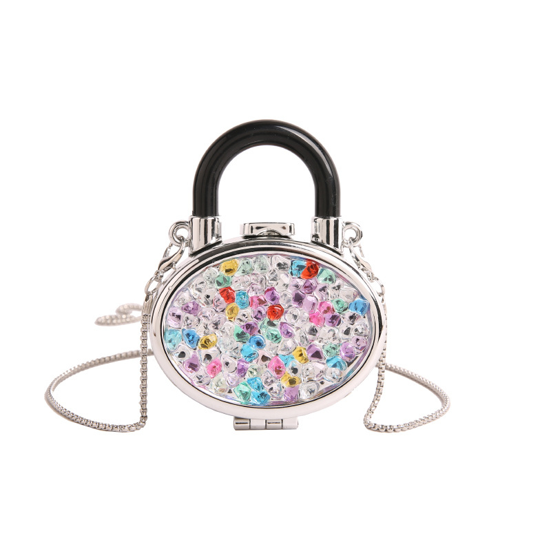 Ακρυλική χιαστί τσάντα, κυκλικό σχήμα, αστικός μινιμαλισμός, κλείσιμο με κλειδαριά, μονοϊμάντας