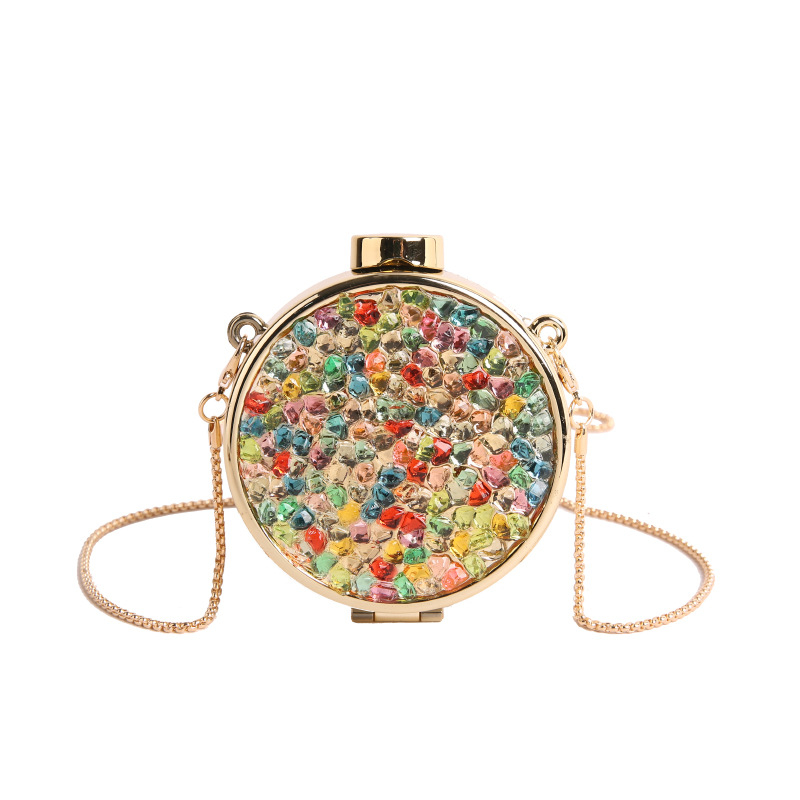 Ακρυλική χιαστί τσάντα, κυκλικό σχήμα, αστικός μινιμαλισμός, κλείσιμο με κλειδαριά, μονοϊμάντας