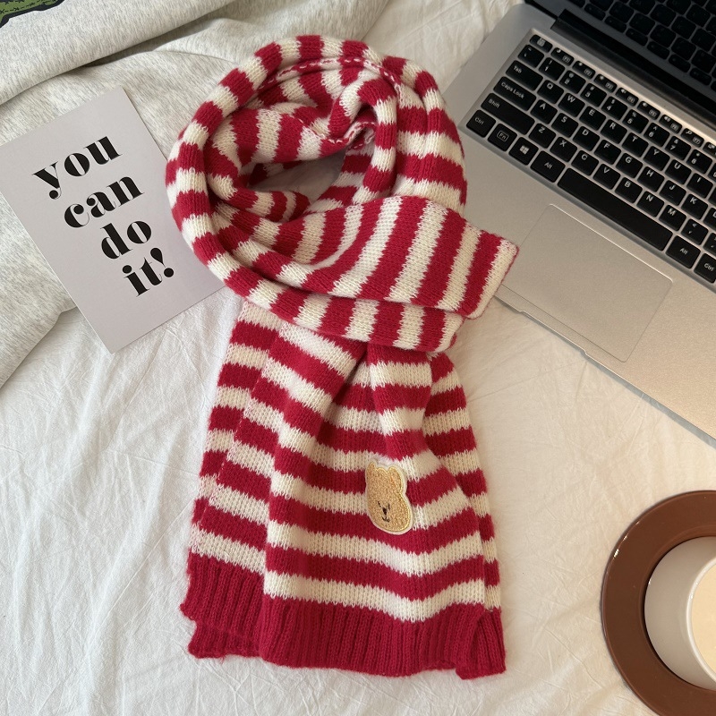 Χειμερινός πλεκτός σάλι για παιδιά - Κορεατικό καρώ σχέδιο, παιδικό σάλι (Warp knitting · Jacquard · Acrylic fiber >96% · Winter)