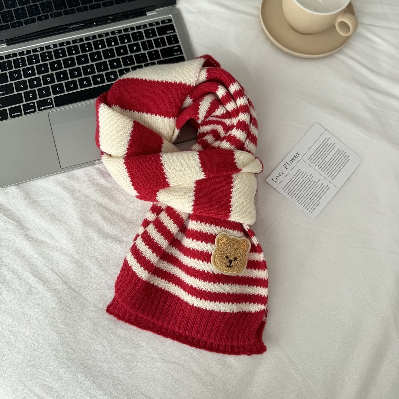 Χειμερινός πλεκτός σάλι για παιδιά - Κορεατικό καρώ σχέδιο, παιδικό σάλι (Warp knitting · Jacquard · Acrylic fiber >96% · Winter)