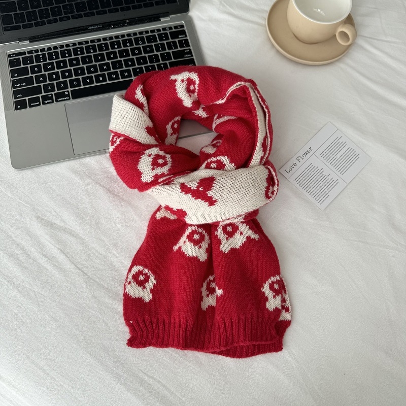 Χειμερινός πλεκτός σάλι για παιδιά - Κορεατικό καρώ σχέδιο, παιδικό σάλι (Warp knitting · Jacquard · Acrylic fiber >96% · Winter)