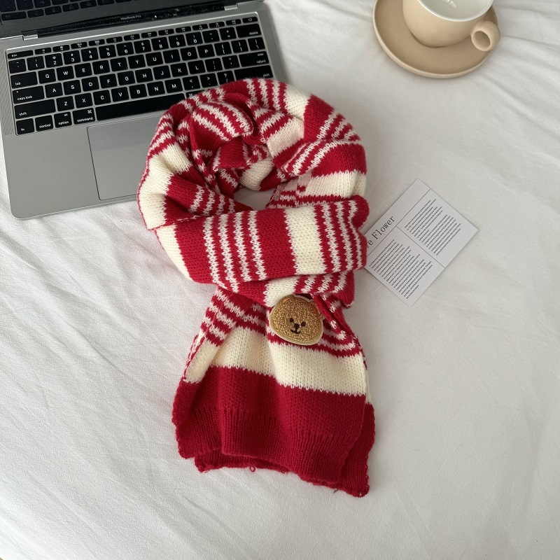 Χειμερινός πλεκτός σάλι για παιδιά - Κορεατικό καρώ σχέδιο, παιδικό σάλι (Warp knitting · Jacquard · Acrylic fiber >96% · Winter)