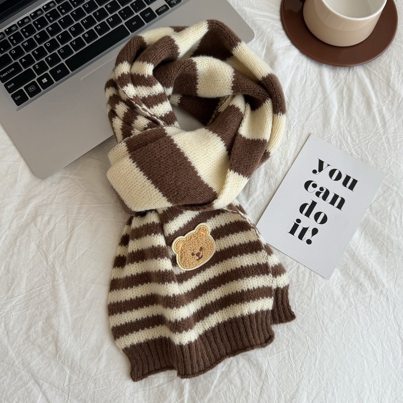 Χειμερινός πλεκτός σάλι για παιδιά - Κορεατικό καρώ σχέδιο, παιδικό σάλι (Warp knitting · Jacquard · Acrylic fiber >96% · Winter)