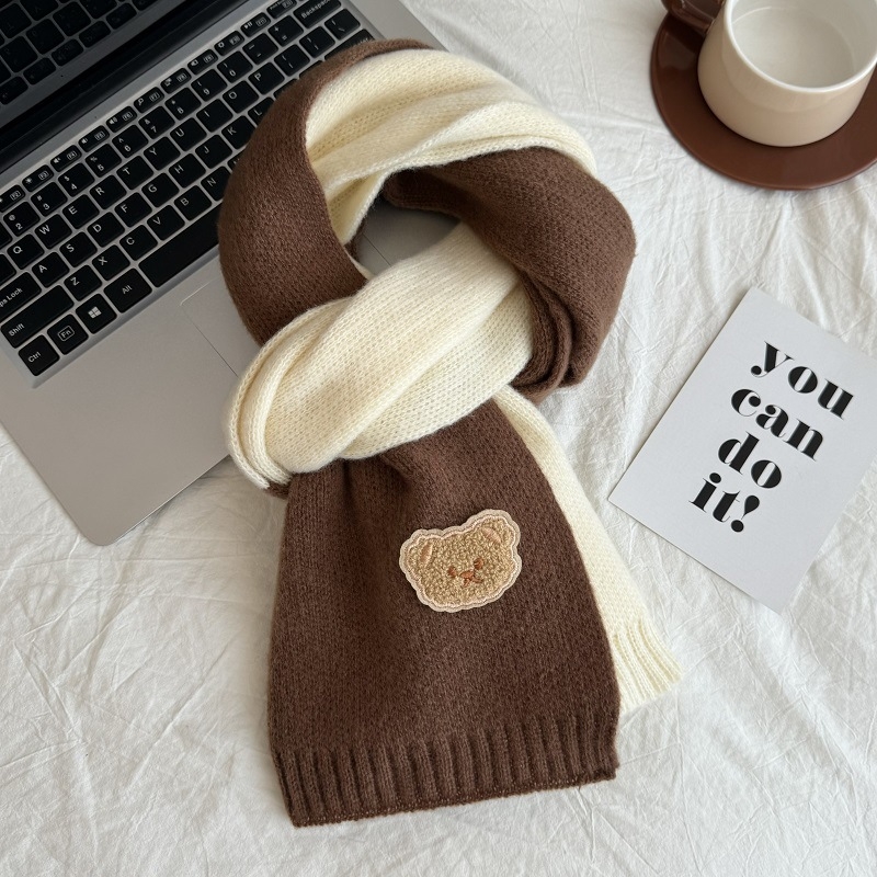 Χειμερινός πλεκτός σάλι για παιδιά - Κορεατικό καρώ σχέδιο, παιδικό σάλι (Warp knitting · Jacquard · Acrylic fiber >96% · Winter)