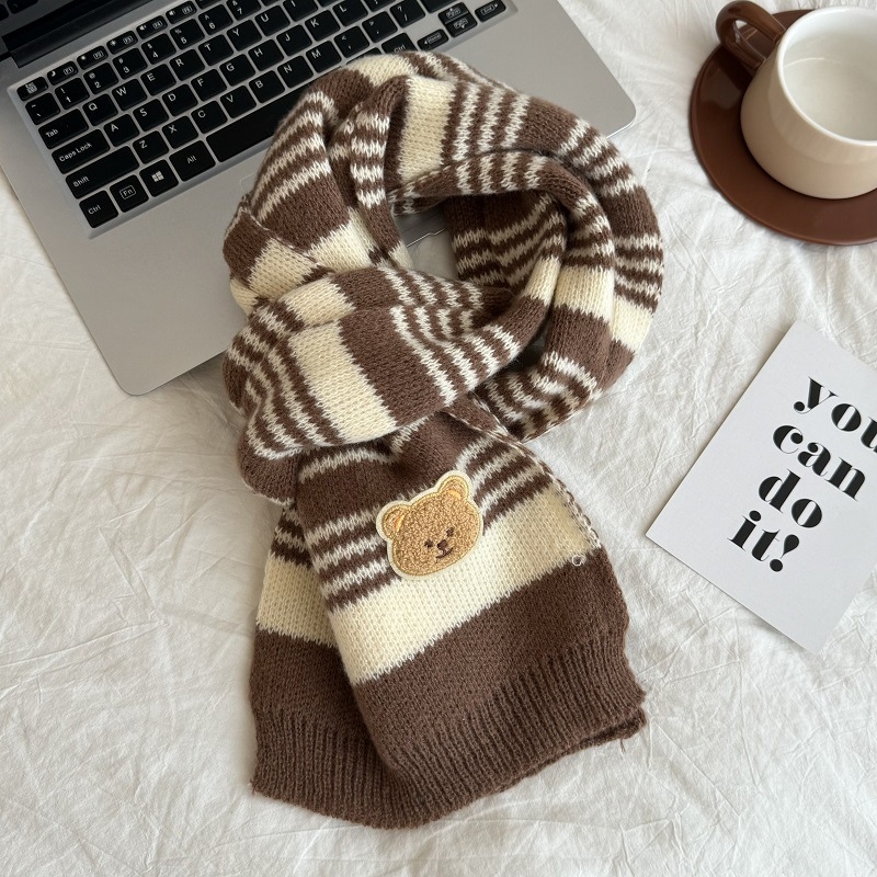 Χειμερινός πλεκτός σάλι για παιδιά - Κορεατικό καρώ σχέδιο, παιδικό σάλι (Warp knitting · Jacquard · Acrylic fiber >96% · Winter)