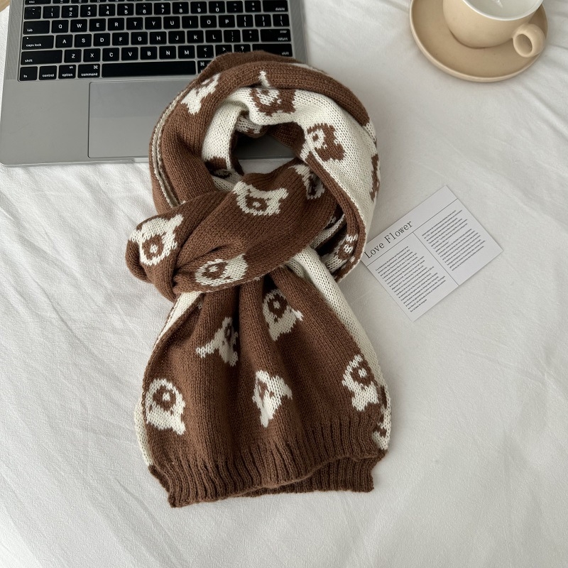 Χειμερινός πλεκτός σάλι για παιδιά - Κορεατικό καρώ σχέδιο, παιδικό σάλι (Warp knitting · Jacquard · Acrylic fiber >96% · Winter)