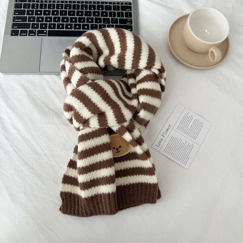 Χειμερινός πλεκτός σάλι για παιδιά - Κορεατικό καρώ σχέδιο, παιδικό σάλι (Warp knitting · Jacquard · Acrylic fiber >96% · Winter)