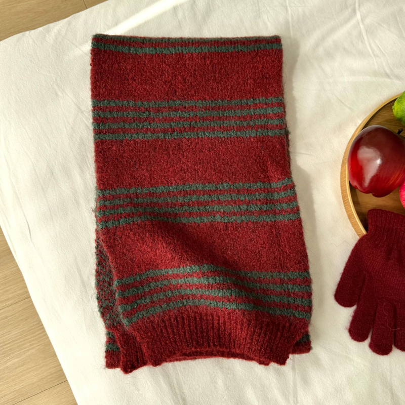 Χειμερινός πλεκτός σάλι για παιδιά - Κορεατικό καρώ σχέδιο, παιδικό σάλι (Warp knitting · Jacquard · Acrylic fiber >96% · Winter)