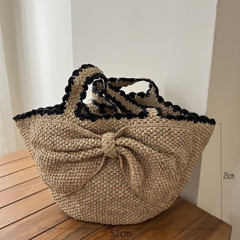 Taška zo rafie trávy, vzhľad koša, vnútorné vrecko, jar 2025 uvedenie, na každodenné použitie