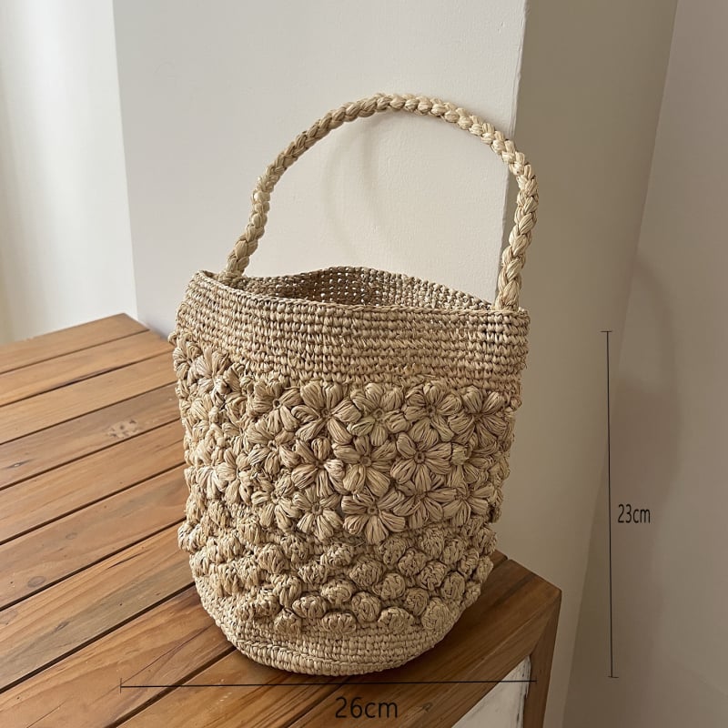 Taška zo rafie trávy, vzhľad koša, vnútorné vrecko, jar 2025 uvedenie, na každodenné použitie
