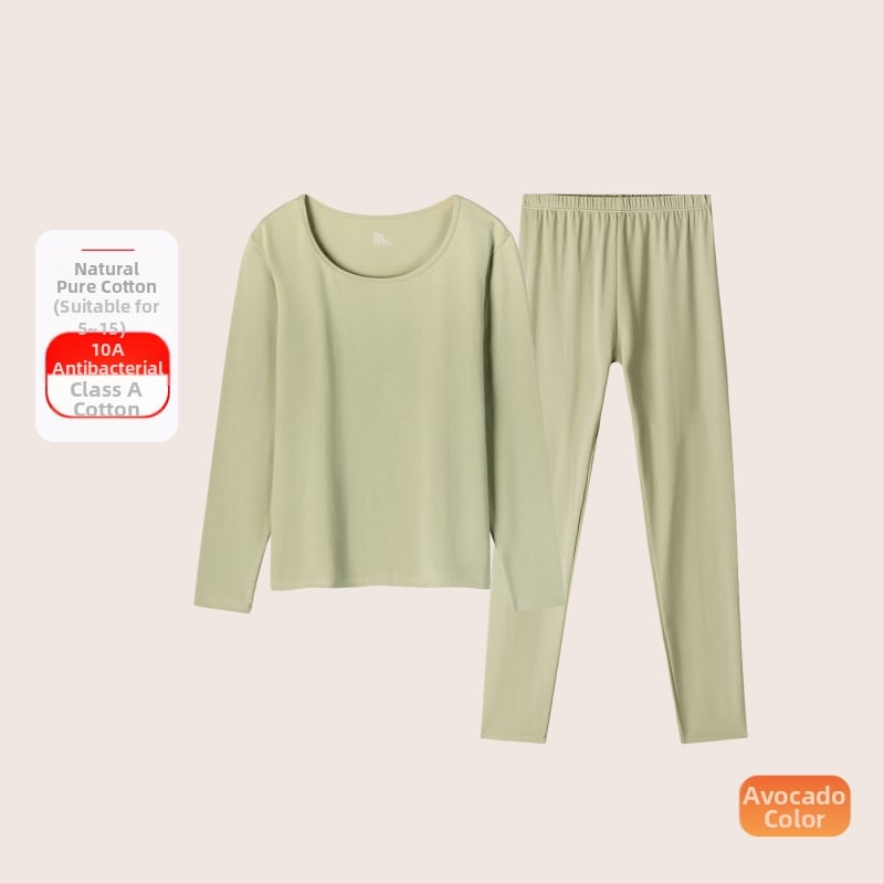 Set termic din bumbac pentru femei: țesătură subțire (121–140 g/m²), 95–100% bumbac, tricou cu mânecă lungă cu guler rotund și pantaloni asortați, strat de bază pentru purtare exterior