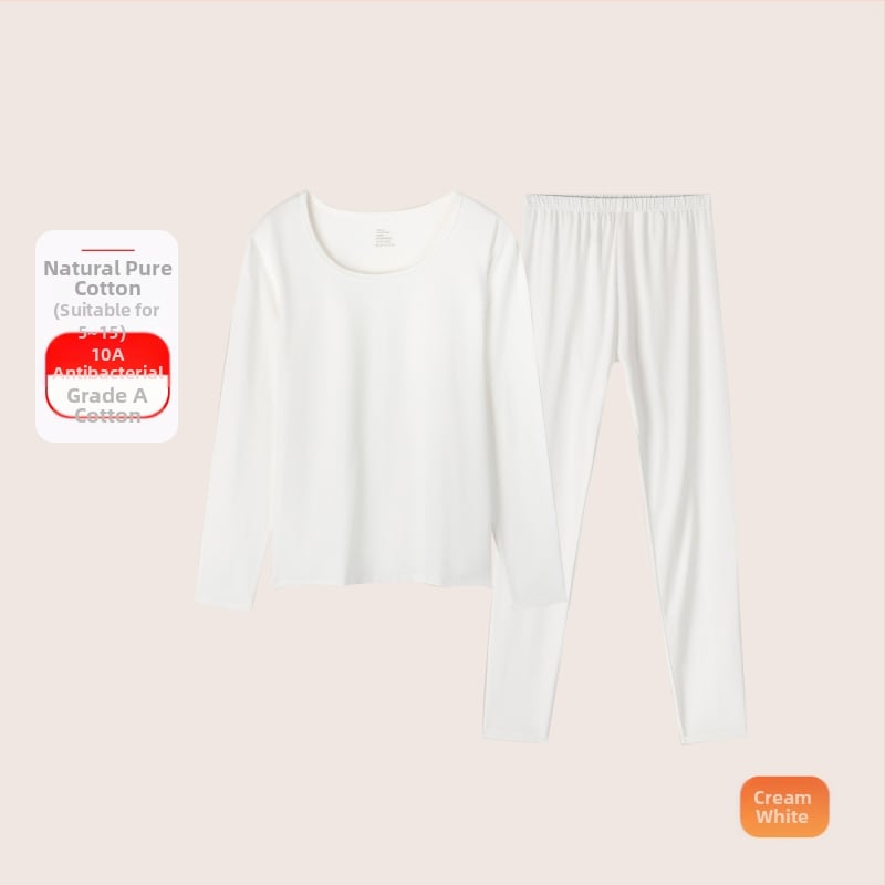 Set termic din bumbac pentru femei: țesătură subțire (121–140 g/m²), 95–100% bumbac, tricou cu mânecă lungă cu guler rotund și pantaloni asortați, strat de bază pentru purtare exterior