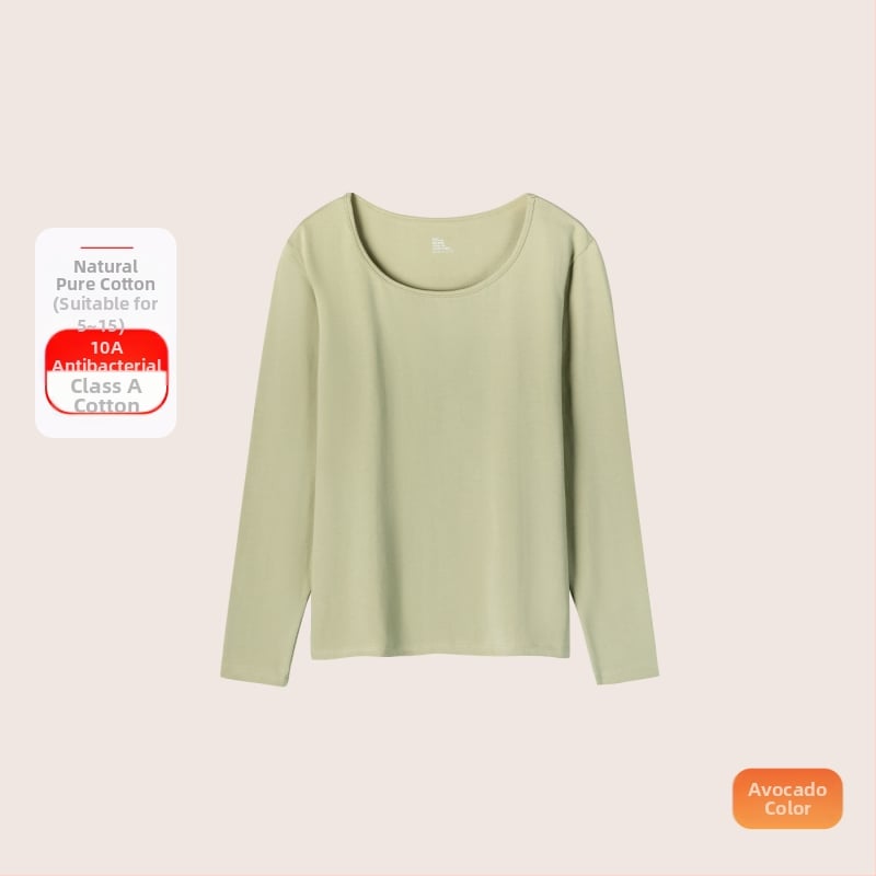 Set termic din bumbac pentru femei: țesătură subțire (121–140 g/m²), 95–100% bumbac, tricou cu mânecă lungă cu guler rotund și pantaloni asortați, strat de bază pentru purtare exterior