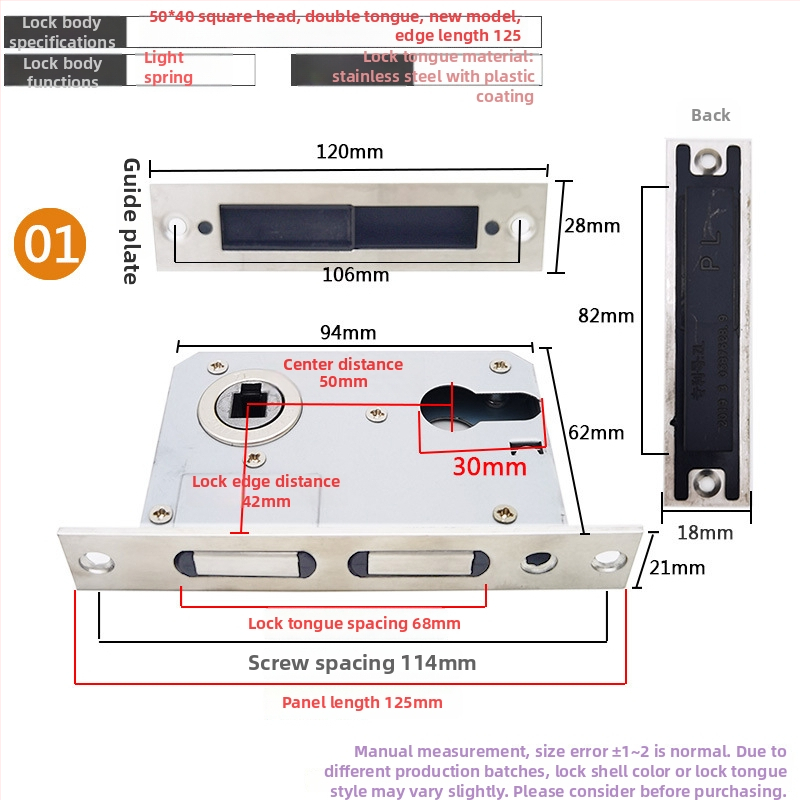 Zártest beltéri ajtóhoz | Modell 505872 Magnetic sorozat | Rozsdamentes acél panel | Modern minimalista stílus