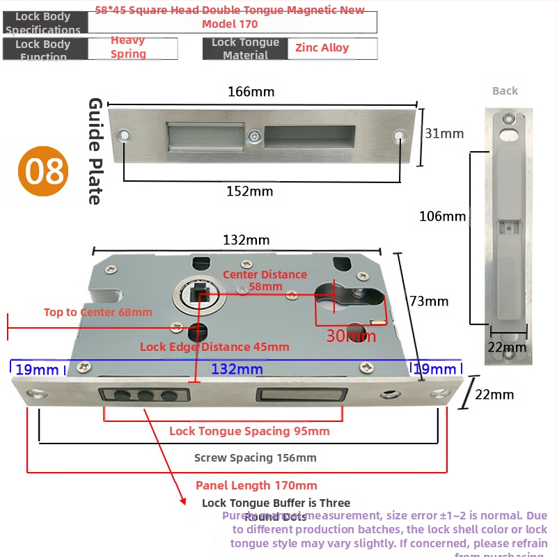 Zártest beltéri ajtóhoz | Modell 505872 Magnetic sorozat | Rozsdamentes acél panel | Modern minimalista stílus
