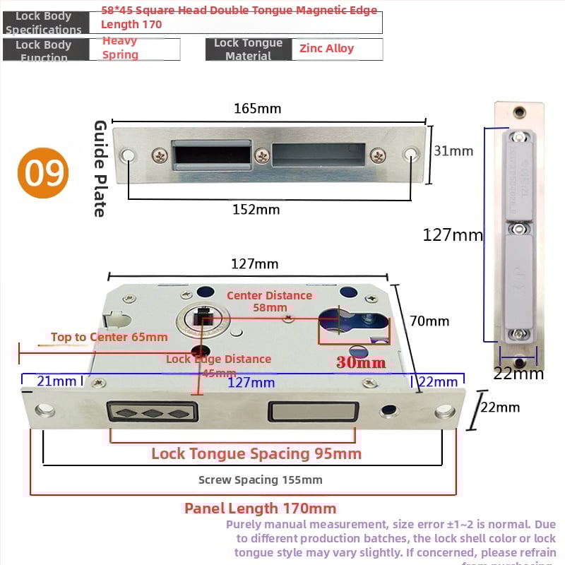 Zártest beltéri ajtóhoz | Modell 505872 Magnetic sorozat | Rozsdamentes acél panel | Modern minimalista stílus