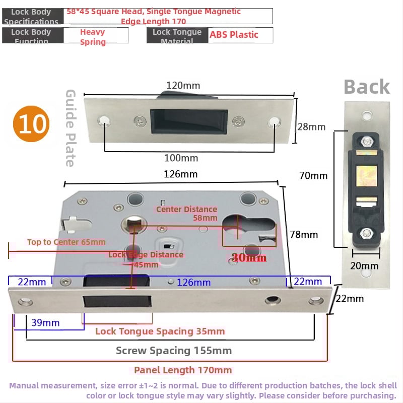 Zártest beltéri ajtóhoz | Modell 505872 Magnetic sorozat | Rozsdamentes acél panel | Modern minimalista stílus