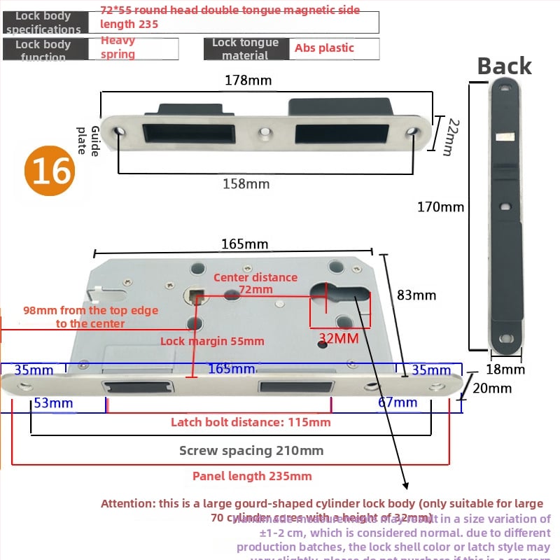 Zártest beltéri ajtóhoz | Modell 505872 Magnetic sorozat | Rozsdamentes acél panel | Modern minimalista stílus