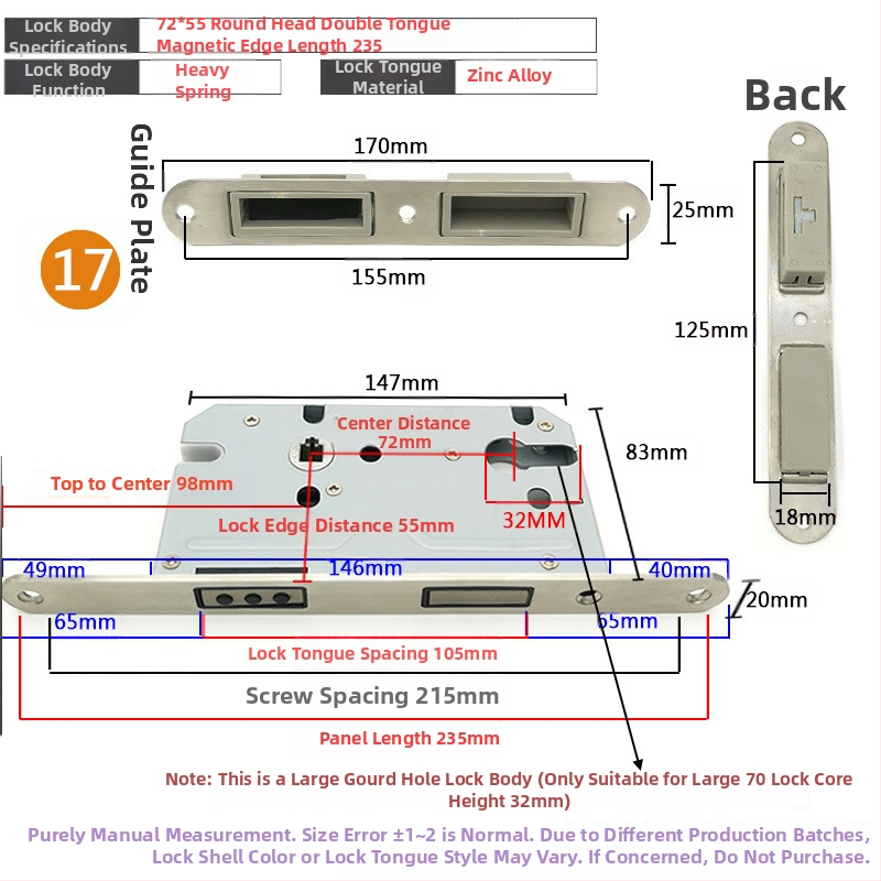 Zártest beltéri ajtóhoz | Modell 505872 Magnetic sorozat | Rozsdamentes acél panel | Modern minimalista stílus