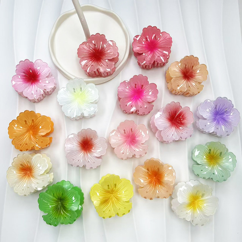 Ръчно изработена щипка за коса с дизайн цвете в сърцето, свеж и сладък корейски стил, лято 2024