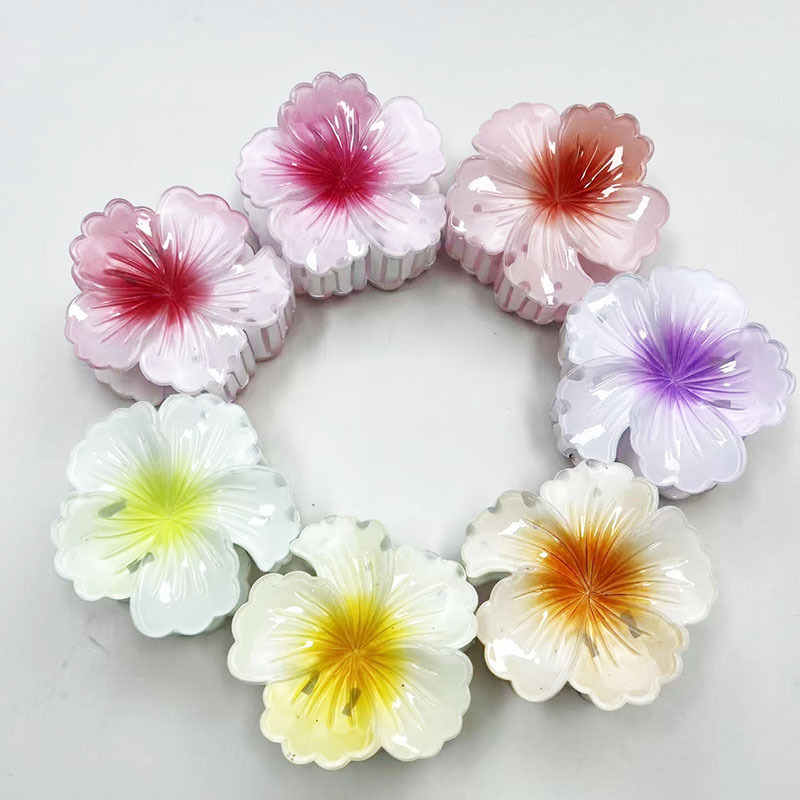 Ръчно изработена щипка за коса с дизайн цвете в сърцето, свеж и сладък корейски стил, лято 2024