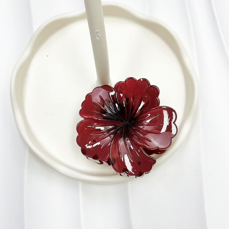 Ръчно изработена щипка за коса с дизайн цвете в сърцето, свеж и сладък корейски стил, лято 2024