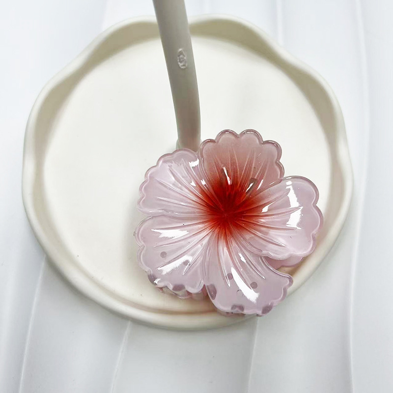 Ръчно изработена щипка за коса с дизайн цвете в сърцето, свеж и сладък корейски стил, лято 2024