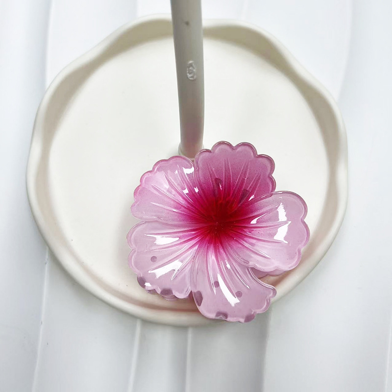 Ръчно изработена щипка за коса с дизайн цвете в сърцето, свеж и сладък корейски стил, лято 2024