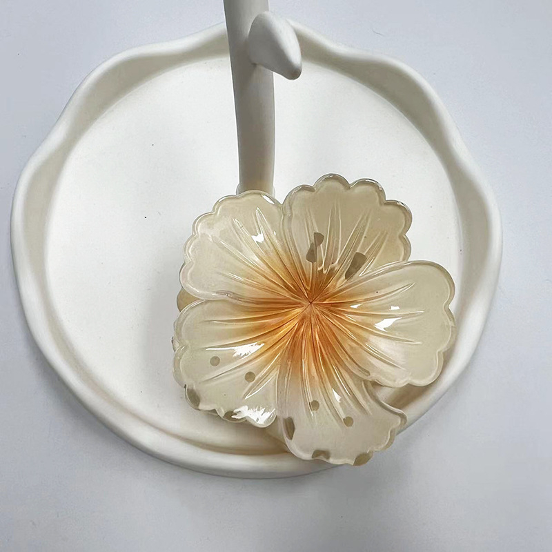 Ръчно изработена щипка за коса с дизайн цвете в сърцето, свеж и сладък корейски стил, лято 2024