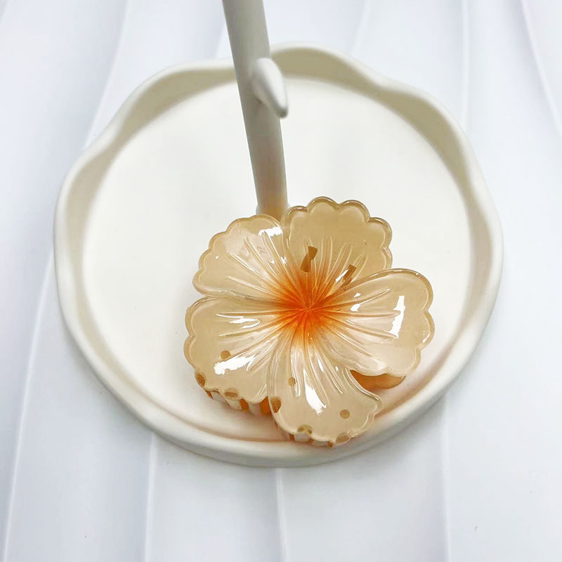 Ръчно изработена щипка за коса с дизайн цвете в сърцето, свеж и сладък корейски стил, лято 2024