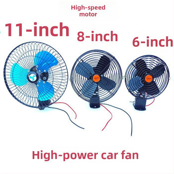 Gépjármű ventilátor 12V/24V oszcilláló fejjel, nagy teherautókhoz és kisbuszokhoz - erős áramlású hűtőventilátor