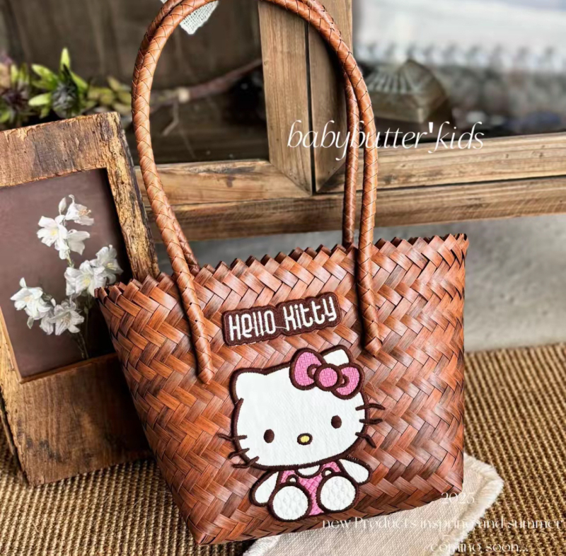 Πλεκτή PVC τσάντα χεριού, οβάλ παραλιακή τσάντα με ανοιχτή τσέπη, φρέσκο και γλυκό στυλ, PP επένδυση, καλοκαίρι 2024