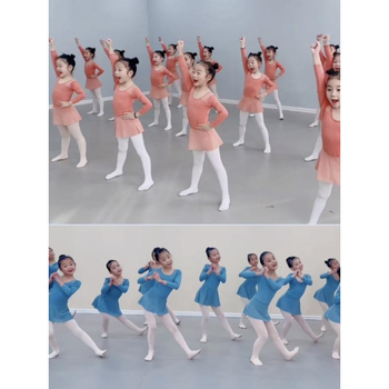 Gyerekeknek szóló táncruha lányoknak, gyakorló stílus, hosszú ujjú, nyúl szőr anyag, 2025 tavasz
