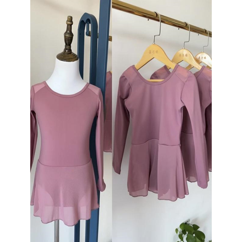 Gyerekeknek szóló táncruha lányoknak, gyakorló stílus, hosszú ujjú, nyúl szőr anyag, 2025 tavasz