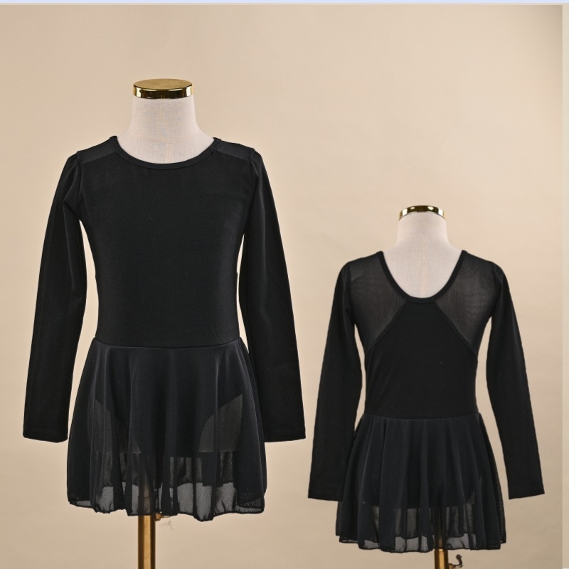 Gyerekeknek szóló táncruha lányoknak, gyakorló stílus, hosszú ujjú, nyúl szőr anyag, 2025 tavasz