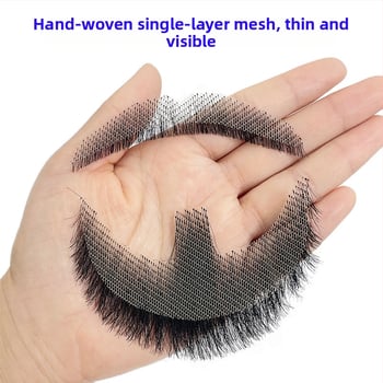 Férfi sminkhez való szakáll rekvizit, kézzel szőtt valódi hajból, rövid paróka, modell HZ, filmes és televíziós megjelenítéshez