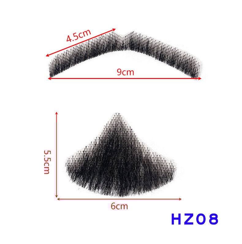 Férfi sminkhez való szakáll rekvizit, kézzel szőtt valódi hajból, rövid paróka, modell HZ, filmes és televíziós megjelenítéshez