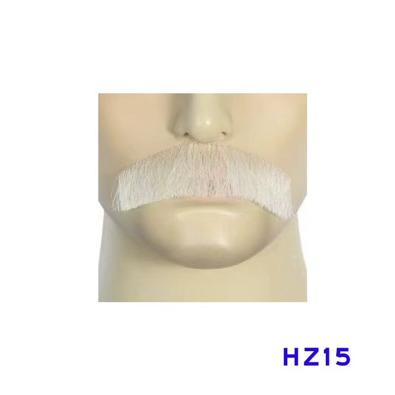Férfi sminkhez való szakáll rekvizit, kézzel szőtt valódi hajból, rövid paróka, modell HZ, filmes és televíziós megjelenítéshez