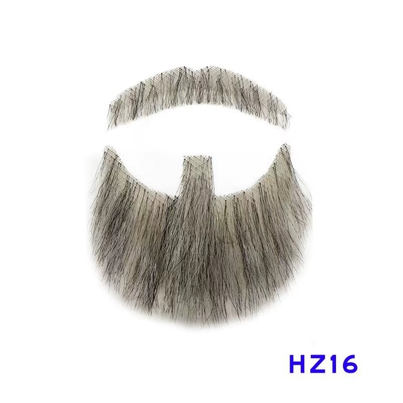 Férfi sminkhez való szakáll rekvizit, kézzel szőtt valódi hajból, rövid paróka, modell HZ, filmes és televíziós megjelenítéshez