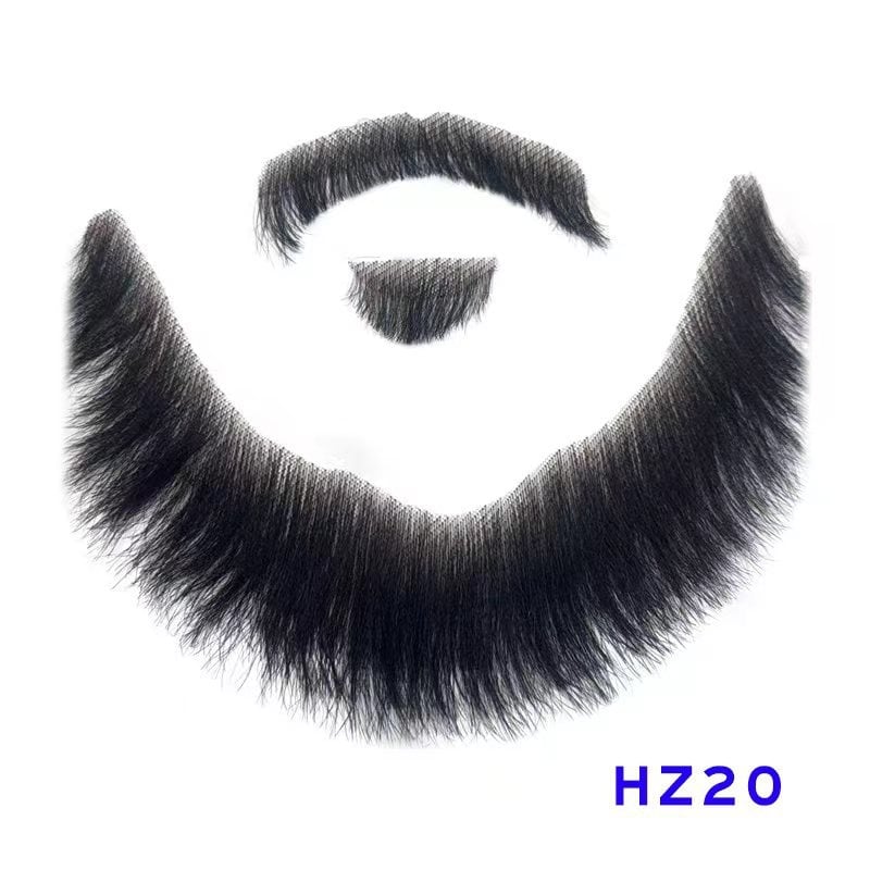 Férfi sminkhez való szakáll rekvizit, kézzel szőtt valódi hajból, rövid paróka, modell HZ, filmes és televíziós megjelenítéshez