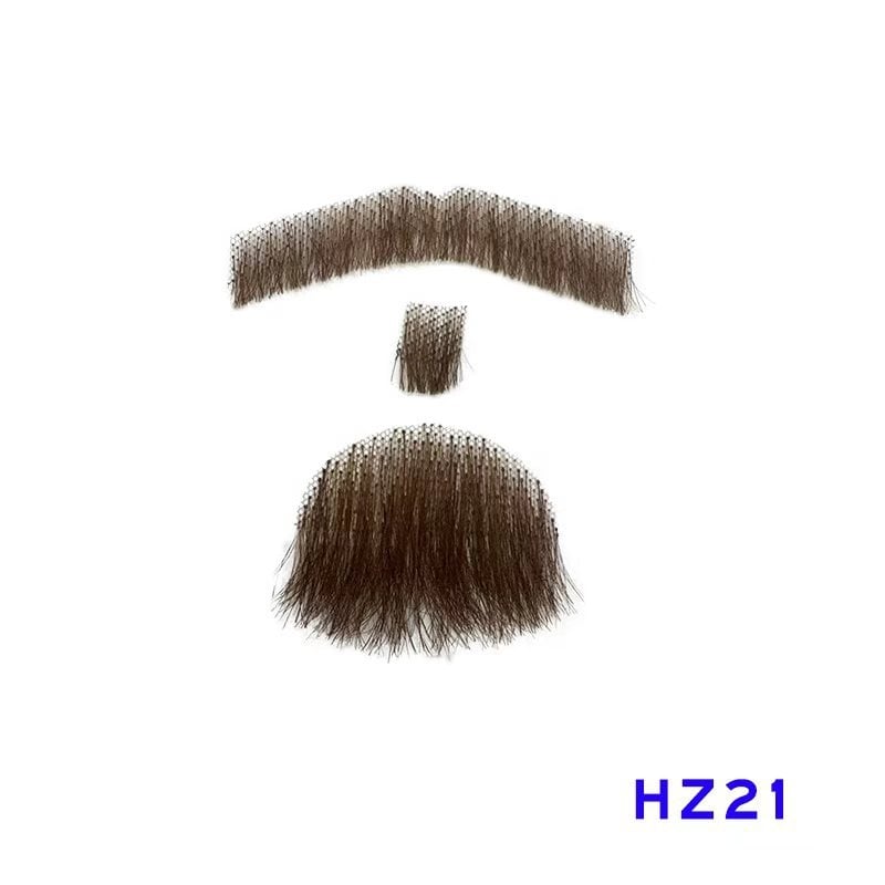 Férfi sminkhez való szakáll rekvizit, kézzel szőtt valódi hajból, rövid paróka, modell HZ, filmes és televíziós megjelenítéshez