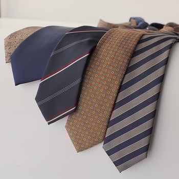 Γραβάτα με άνθη για το γιακά, ζακάρ πολυεστερικό νήμα, στυλ βέλους, ανδρικό επιχειρηματικό (καλοκαίρι 2025)