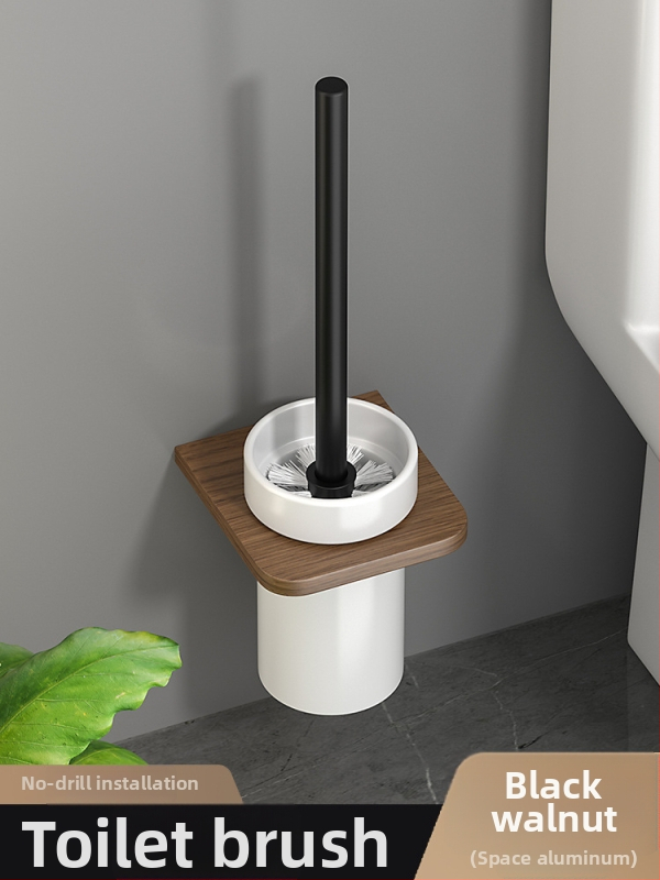 Fából készült falra szerelhető törölközőtartó, fúrás nélküli, hat darabos készlet