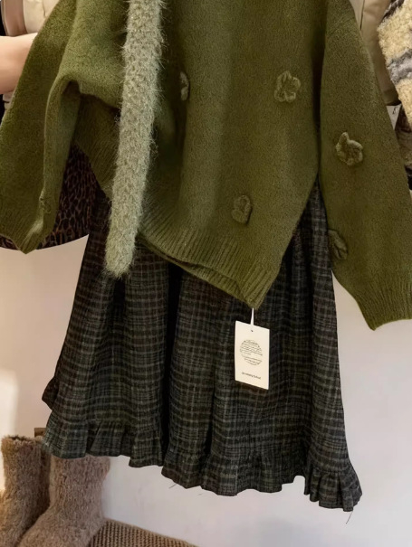 Fustă pentru fete, versiune coreeană, 100% poliester, țesătură tratată moale, pentru 3–8 ani