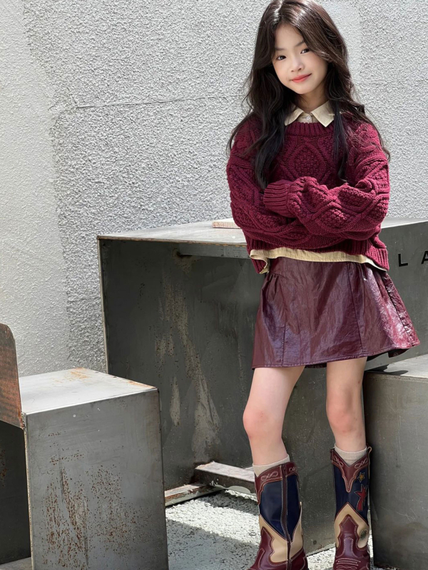 Fustă pentru fete, versiune coreeană, 100% poliester, țesătură tratată moale, pentru 3–8 ani