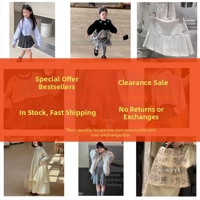 Fustă pentru fete, versiune coreeană, 100% poliester, țesătură tratată moale, pentru 3–8 ani