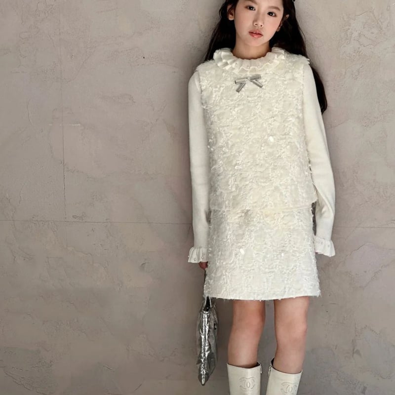 Fustă pentru fete, versiune coreeană, 100% poliester, țesătură tratată moale, pentru 3–8 ani