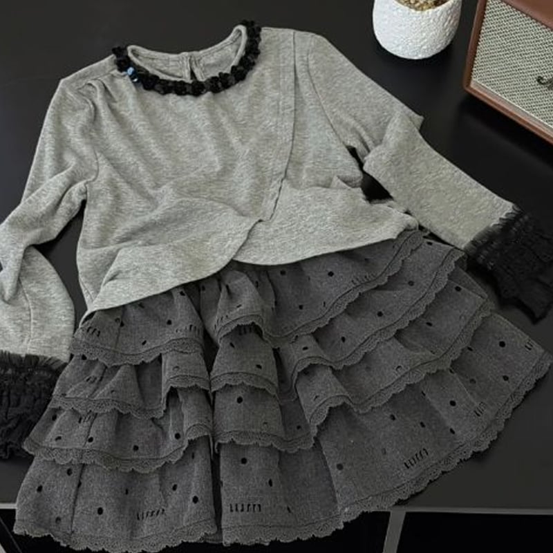 Fustă pentru fete, versiune coreeană, 100% poliester, țesătură tratată moale, pentru 3–8 ani